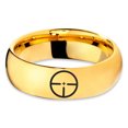 thumbnail image 2 of Tungsten Hunting Aiming Scope Band Ring 7mm Men Women Comfort Fit 18k Yellow Gold Dome Polished, 2 of 4