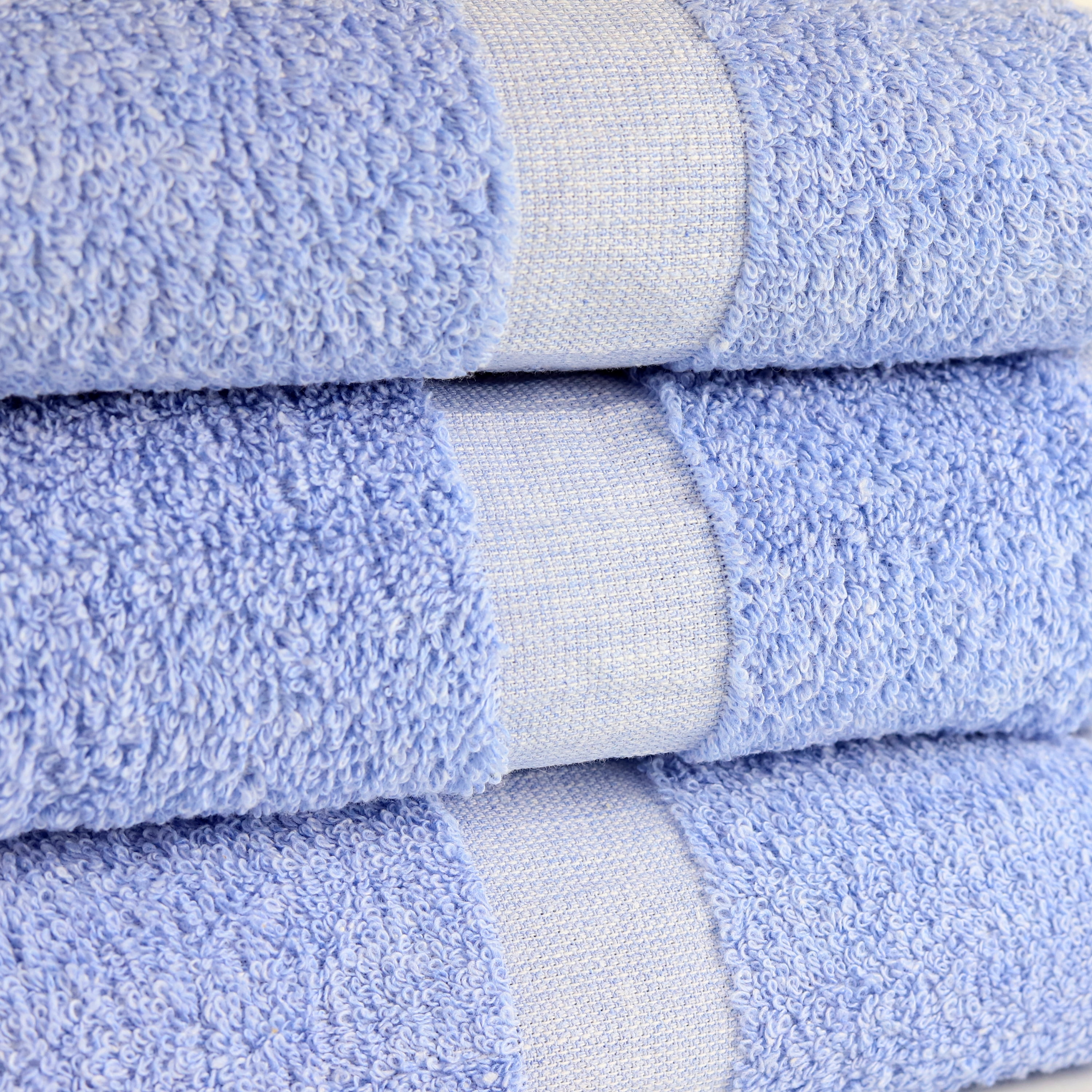 Fibertone 6-Piece Bath Towel Set, Bleach Safe, Solid Porcelain Blue 