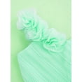 thumbnail image 5 of MSemis Girls One Shoulder Chiffon Party Dress Rhinestone Sash Bridesmaid Wedding Party Dresses Prom Gown Mint Green 8, 5 of 7