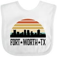 thumbnail image 3 of Inktastic Fort Worth Texas Skyline Retro Boys or Girls Baby Bib, 3 of 4