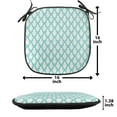 thumbnail image 5 of Ethnic Chair Seating Cushion Set of 2, Moroccan Mosaic Tile Pattern Abstract Middle Eastern Motifs Work of Art, Seat Pads for Office with Anti-slip Backing, 16"x16", Turquoise, by Ambesonne, 5 of 7