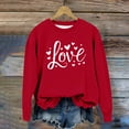 thumbnail image 4 of Sudadera sin capucha para niñas, cuello redondo, sudadera extragrande, estampado de San Valentín, manga larga, para niñas de 1 a 15 años, 4 of 8