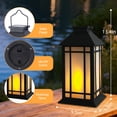 thumbnail image 5 of 2 Pack Solar Lanterns Outdoor Waterproof Flickering Flame Lights Black Metal Hanging Solar Lantern Patio Porch Garden Decoration, 5 of 8