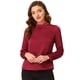 thumbnail image 1 of Blusa de manga de soplo fruncida plisada Allegra K con cuello alto suave sedoso para mujer S, 1 of 5