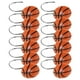 thumbnail image 4 of KAKOWELY 12 ganchos para cortina de ducha con diseño de baloncesto, anillos redondos decorativos para cortinas de baño, protección de la privacidad., 4 of 4