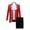Red, variant on Men's 3 Piece Court Prince Fashion Gold Embroidered Uniforms Steampunk Gothic Costume Jacket & Tie & Trousers Set Red