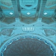 thumbnail image 1 of Ahgly Company Tapis d'Intérieur Lavable en Machine Carré Turquoise Bleu Vif, 8 Pieds Carré, 1 of 7
