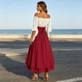 thumbnail image 3 of KICILVS Pirate Costume Women Medieval Peasant Dress Off Shoulder Button Front Layered Ruffle Skirt Cosplay Outfit, 3 of 9