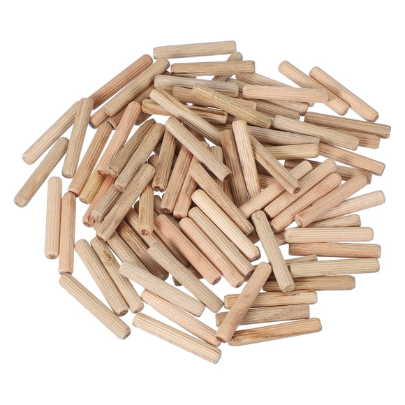 Uxcell Wooden Dowel Pins 5/16" x 2" Straight Dowel Rods Wood Fluted Dowels Rods for DIY Hardwood 100 Pcs