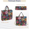 thumbnail image 6 of FORMRS Womens Corduroy Tote Bag Crossbody Shoulder Handbag with Pocket, Vibrant Flowers Pattern, 6 of 7