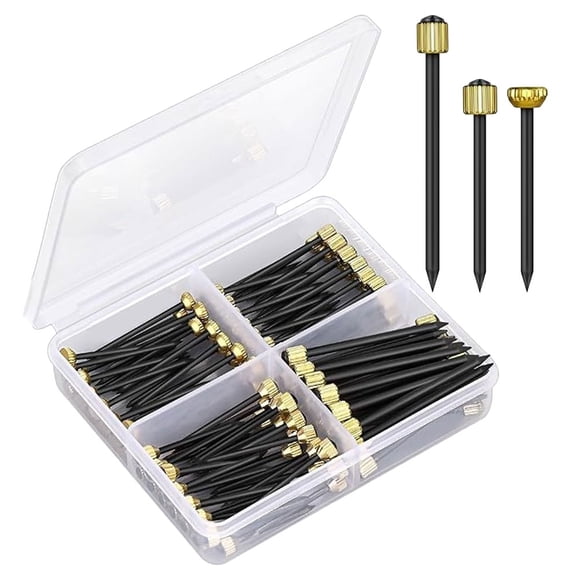 KAKOWELY Outil pour Ongles Muraux 90 Pcs Ongles Suspendus en Acier Noir pour Photos avec Tête en Laiton Ongles Muraux Décoratifs Cintres pour Photos pour Cadres Suspendus Décoration de Cloison Sèche