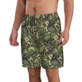 thumbnail image 2 of Balery Green Skulls Traje de Baño Estilo Hawaiano para Hombre, Shorts de Secado Rápido con Bolsillos-Medium, 2 of 6