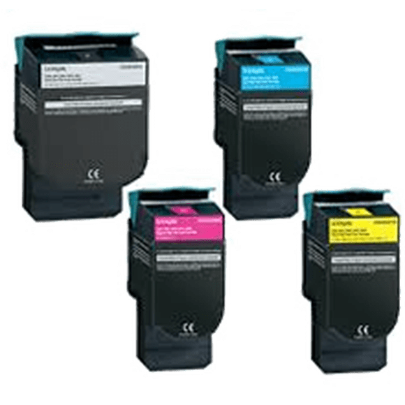 Zoomtoner Compatible Lexmark / IBM CX510 Lexmark CX410 / 510 laser Toner Cartridge Set High Yield Black Yellow Cyan Magenta
