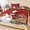 Red, variant on Full Size Fitted Sheet Set - Red Christmas Snowman 3 Piece Bedding Sets 16" Deep Pocket Fitted Sheet with 2 Pillowcases, Xmas Snowflake Elk Tree Balls Brushed Microfiber Hotel Luxury Bed Sheets