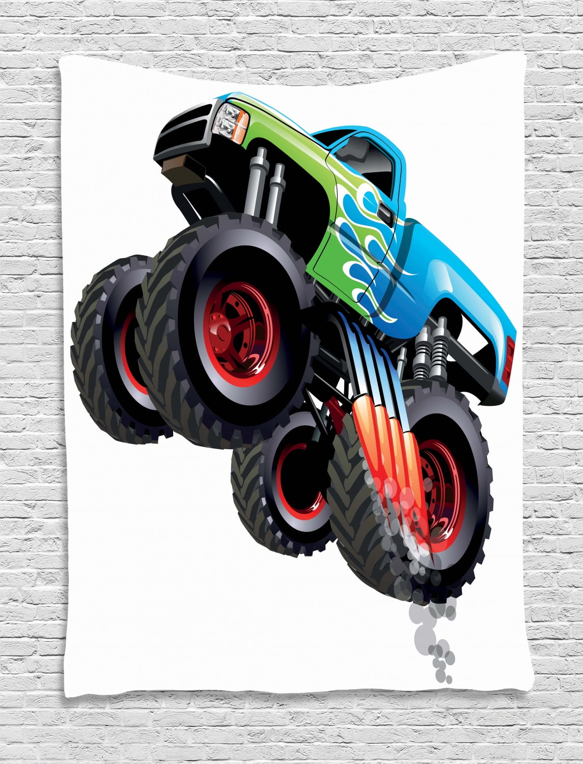Cars Tapestry Cartoon Monster Truck Cool Vehicle Modified