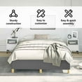 thumbnail image 5 of vidaXL Full Bed Frame, Fabric Upholstered Platform Bed Frame, Dark Gray, No Mattress, 5 of 9