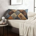 thumbnail image 6 of Naloa Rustic Tile Pattern Pillowcase, Throw Pillowcase, Wrinkle-Free, Stain-Resistant with Hidden Zipper for Bedroom Sofa-16"x24", 6 of 6