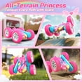 thumbnail image 3 of DEERC Rainbow Edition Remote Control Car for Girls, 2.4GHz Double Sided RC Car with 360° Rotation, LED Headlights, All Terrain Off-Road Stunt RC Truck, Birthday Gifts for Girls Aged 6-8, 3 of 8