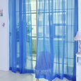 thumbnail image 4 of 2 Panel Kitchen Curtain Sheer Door Window Voile Drape Deep Blue - 200x200cm, 4 of 9