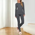 thumbnail image 5 of Chbgutlmr Thermal Underwear Sets for Women Long Sleeve Crew Neck Tops Slim Fitted High Rise Leggings Casual Comfy Stretch Sets, 5 of 5