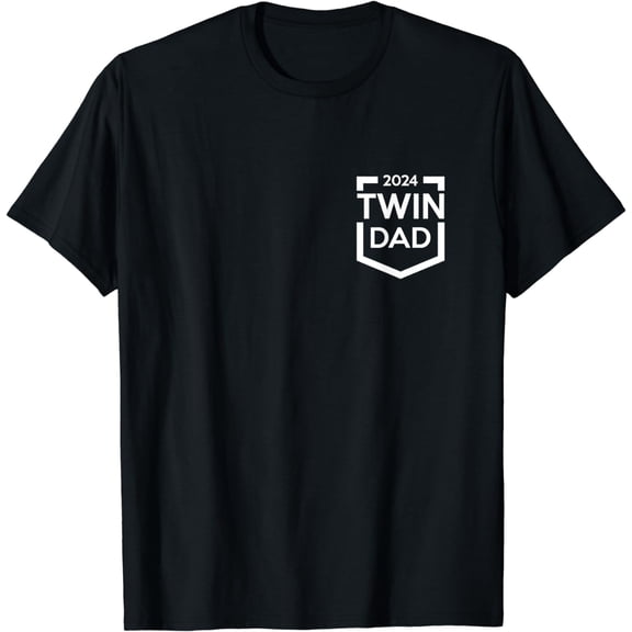 Twin Dad Est 2024 Twin Dad To Be Gifts New Daddy III T-Shirt