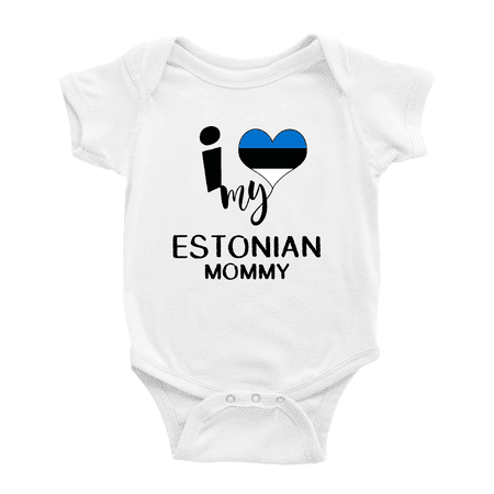 

I Heart My Estonian Mommy Estonia Love Flag Baby One-Pieces Baby Bodysuit (White 6-12 Months)