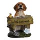 thumbnail image 1 of Estatua de perro de jardín, escultura de Animal, figura decorativa de perro de bienvenida, adorno de mesa para decoración del hogar y sala de estar , amarillo, 1 of 8