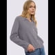 thumbnail image 5 of Suéter de Cuello de Solapa para Mujer, Chaqueta de Punto con Botones y Abertura Frontal, Cárdigan de Larga con Botones Gris S, 5 of 7