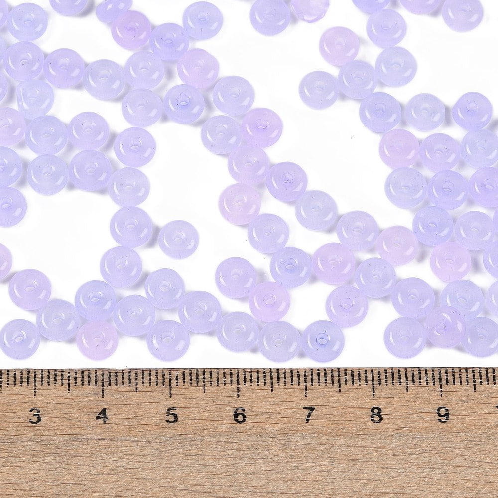 1pound Transparent Colours Glass Seed Beads Donut Lilac 6.5x3mm Hole: 1.8mm about 1363pcs/pound