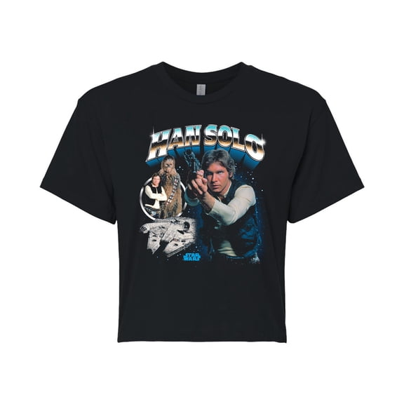 Star Wars - Han Solo Collage - Juniors Cropped Tee
