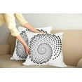 thumbnail image 2 of Ambesonne White Throw Pillow Cover 2 Pack, Spiral Monochrome Black, 16", Black White, 2 of 7