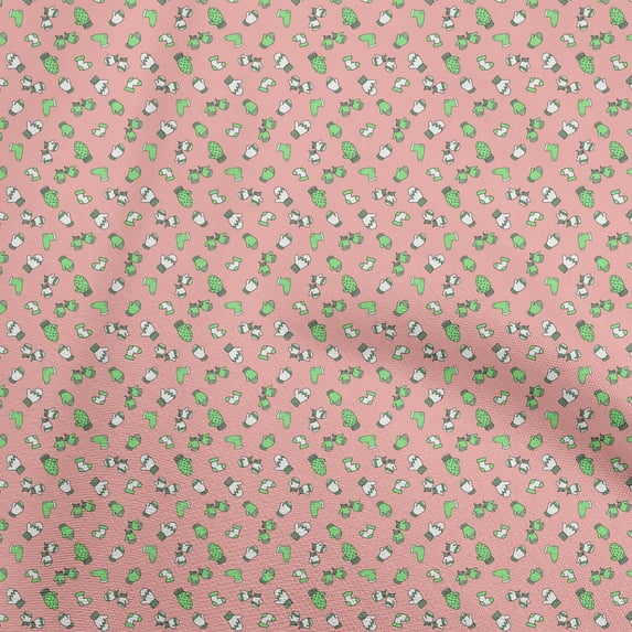 oneOone Cotton Jersey Light Pink Fabric Christmas Craft Projects Decor Fabric Printed By The Yard 58 Inch Wide