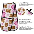 thumbnail image 4 of Dailycode Double Sided Oven Mitt with Loop Heat Resistant Kitchen Long Potholders 7" x 35" Cute Bear Heart, 4 of 6