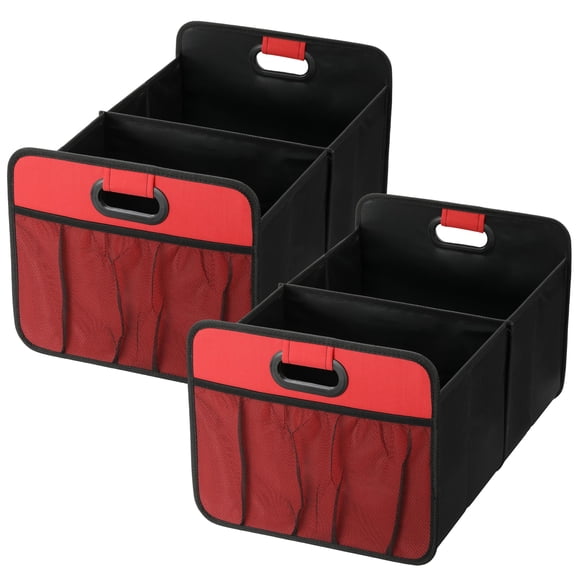 Organizador de maletero de coche Simple Deluxe con 2 compartimentos, color rojo, paquete de 2