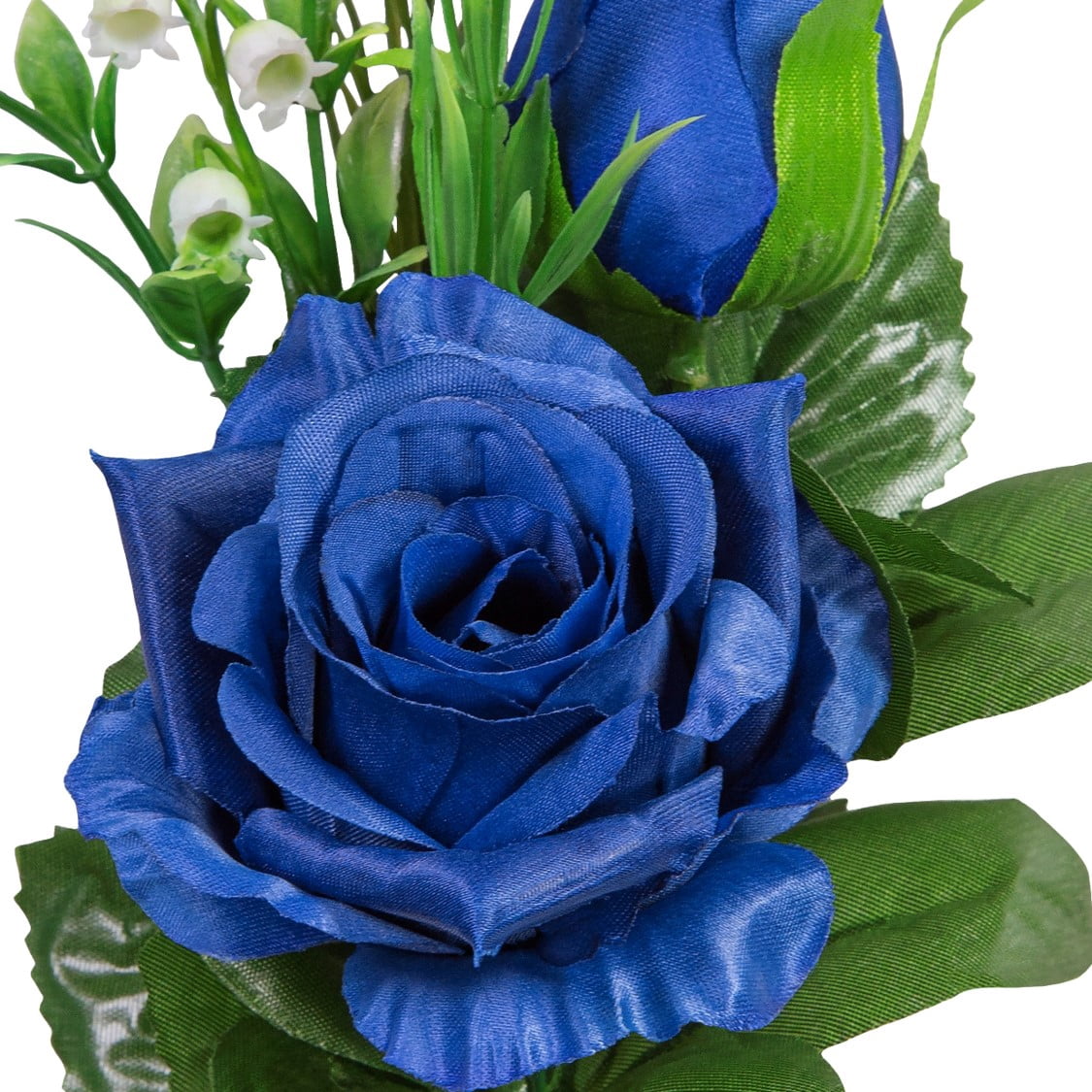 12-inch Artificial Silk Blue Roses Mixed Flower Pick, for Indoor Use, by Mainstays