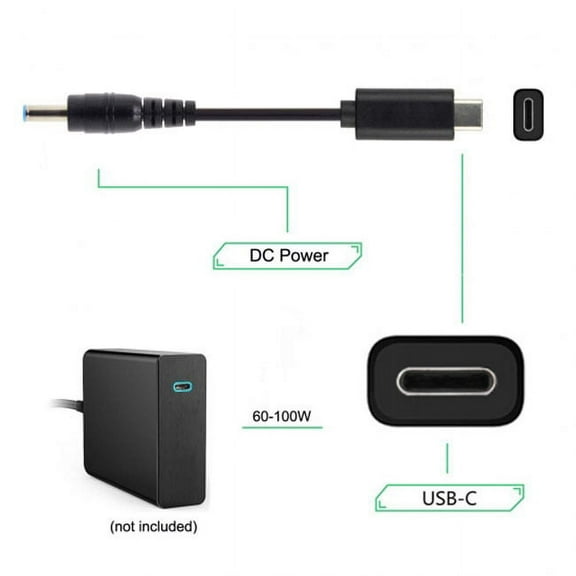 JSER Type C USB-C Input to DC 4.5*3.0mm Power PD Charge Cable for Laptop 18-20V