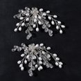 thumbnail image 4 of Elegante Crystal Pearl Shoes Clip 2pcs Sparkling Floral Women # 39; s Clip de decoración de tacón alto Diy Shoe Hebilla Accesorios para mujeres, Silver Feliz Sencillez, 4 of 4