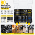 thumbnail image 5 of 80-Piece Magnetic Nut Driver Set for Impact Drill, SAE & Metric Impact Driver Bit Set with Socket Adapters, Storage Case, 5 of 8