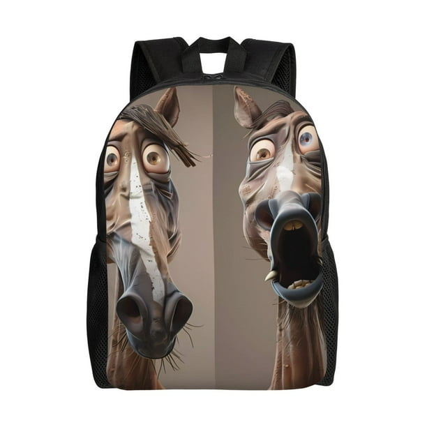 Fotbe Funny Horse Faces Expressions Mochila de Viaje para Laptop, Mochila Ejecutiva Delgada y Resistente 15.6"