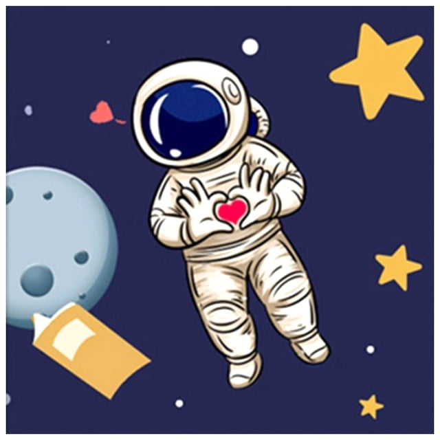 Pintura de diamante astronauta de dibujos animados completo taladro redondo imagen de Kit de diamantes de imitación FLhrweasw Nuevo