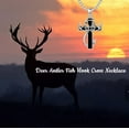 thumbnail image 3 of Cross Necklace for Men - 925 Sterling Silver Cross Deer Antler Fish Hook Pendant - Hunting Jewelry Gifts 22+2, 3 of 4