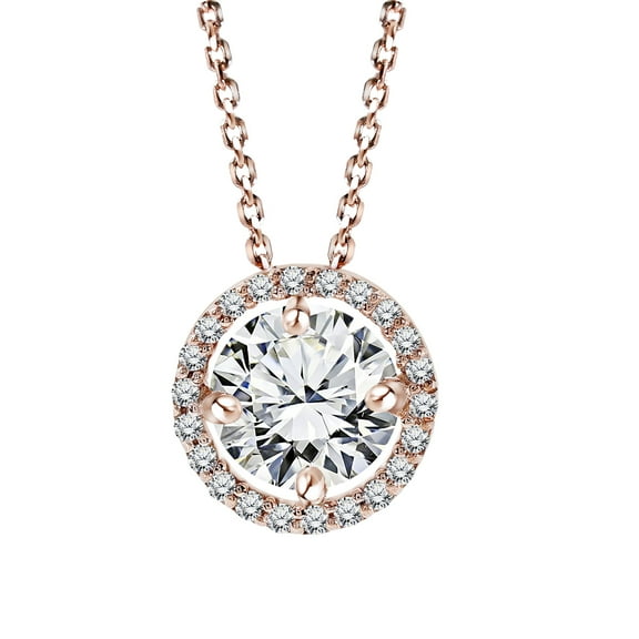 0.50CT Moissanite (VVS1,D) Without Chain Drop Pendant 14K Rose Gold Fine Jewelry for Women Gift