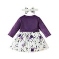 thumbnail image 4 of Caqnni Baby Girl Clothes Baby Girl 2PCS Outfits Long Sleeve Round Neckline Tops Pants Set Baby Girl Fall Winter Clothes Gifts Layette Setï¼Purpleï¼9-12 Months, 4 of 8