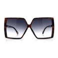 thumbnail image 3 of Womens Squared Rectangle Thick Plastic Butterfly Chic Fashion Sunglasses Tortoise - Smoke, 3 of 8
