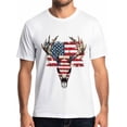 thumbnail image 1 of Camisetas de manga corta con calavera de ciervo abstracta para hombre, camisetas de cuello redondo con temática de bandera estadounidense para hombre., 1 of 8