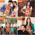 thumbnail image 4 of Pioneer Flower Floral Print Pattern Apron-Garden Aprons for Women with Pockets-Cotton Linen Waterproof Kitchen Cooking Gardening Aprons Adjustable for Kitchen,Cooking,BBQ and Salon 33x27 Inch, 4 of 7