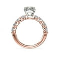 thumbnail image 2 of 1.00 T.C.W Radiant Shaped Real Diamond New Design Solitaire with Accents Wedding Ring for Women Solid 18K Rose Gold Size 3.5, 2 of 6