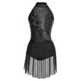 thumbnail image 3 of Raenseen Robe de Danse Lyrique pour Femme Justaucorps Sans Manches avec Jupe Costume de Patinage Artistique sur Glace Noir P, 3 of 4