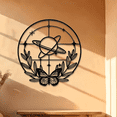 thumbnail image 3 of Planet and Butterfly Metal Wall Decor, Black Celestial Art for Indoor Outdoor Home Display, 3 of 9