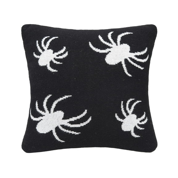Halloween Spiders Themed Reversible Knit Small Petite Accent Pillow 12" x 12"